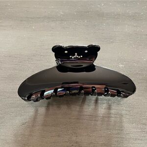 Teddy Bear Black Rhinestone Face Extra Large Octopus 5" Lobster Claw Hair Clip